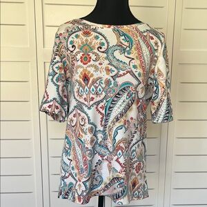 Chico's Multicolor Paisley Top Size 1